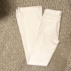 AG white high rise flare jeans